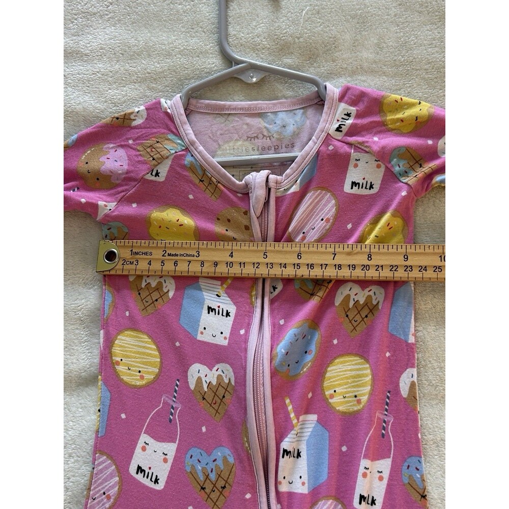 Little Sleepies Baby Pajamas One Piece 18 24 months Bamboo Zipper Milk Cookies - Picture 7 of 8